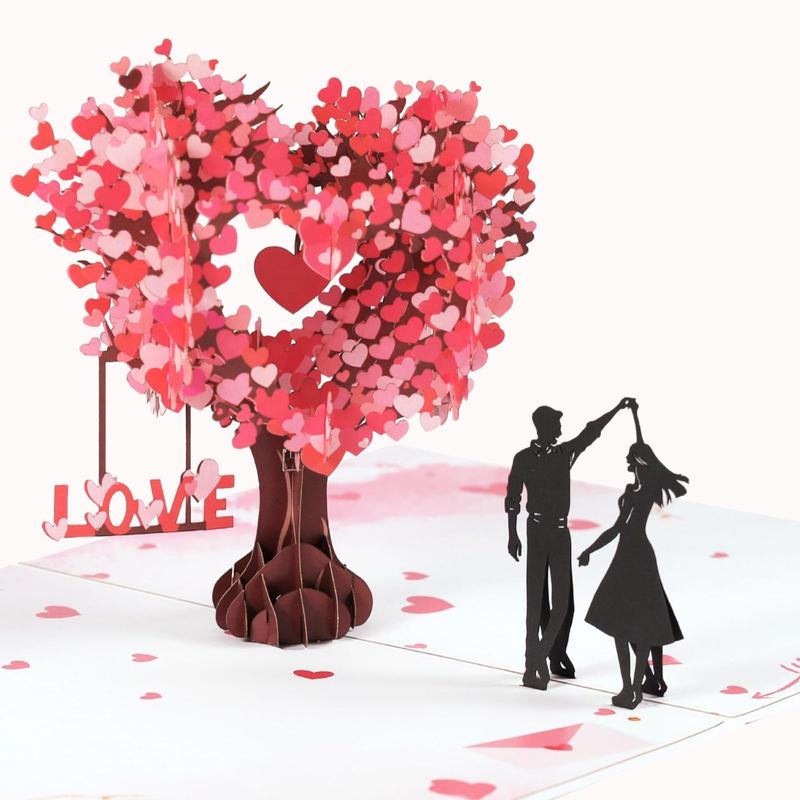 Romantic 3D Pop Up Card Heart Tree Design. Creative Valentine's Day Gift for Her Him. Laser Cut Greeting Cards with Envelope. Anniversary Wedding Birthday Souvenir. Handmade Paper Craft Love Confession. Best Surprise Present for Wife Husband.