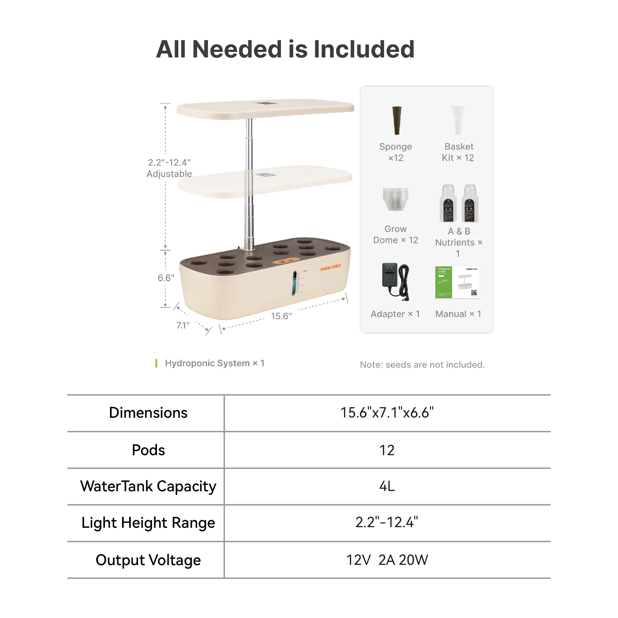 Beige-12 Pods & 20W Light
