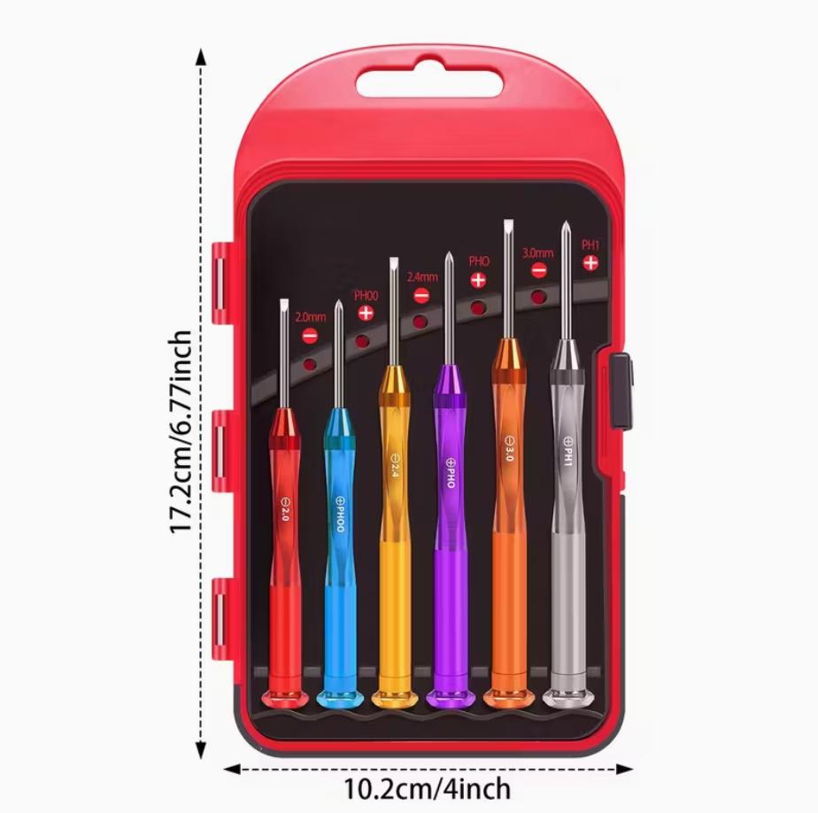 6PC Magnetic Mini Screwdriver Set Flathead & PhillipsPrecision Tools for Electronics, Watches, Eyeglasses &Computers |Cool Gadgets & Perfect Gifts for Men Christmas2024 Must-Have Repair Kit