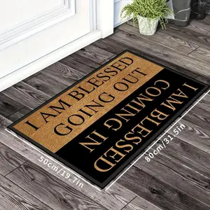 Letter Pattern Door Mat, Water-Absorbent Entrance Rug, Decorative Carpet for Living Room or Bedroom, Home Decor Rugs