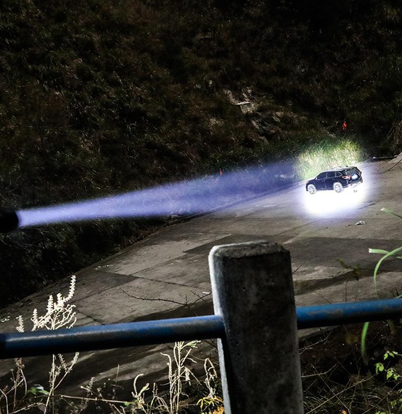 High Strong Power Led Flashlights Tactical Emergency Spotlights Telescopic Zoom Built-in Battery USB Rechargeable Camping Torch