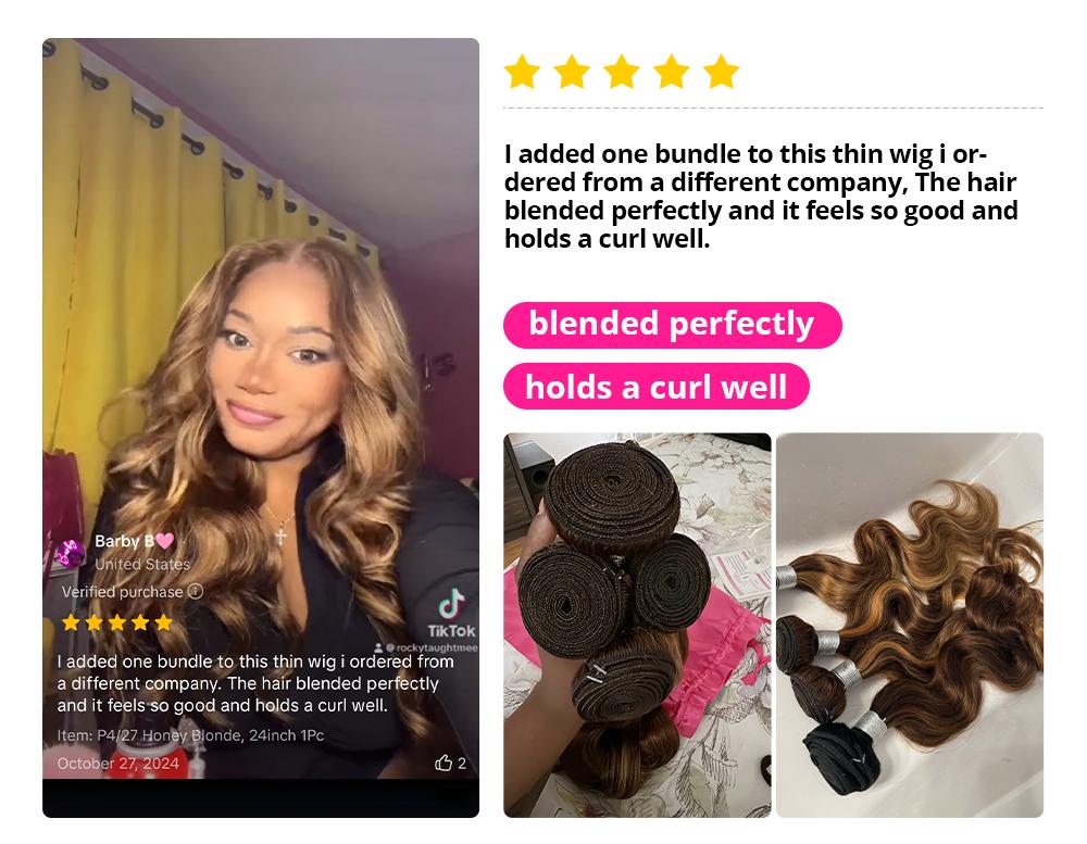 P4/27 Honey Blonde Highlight Hair Bundles Brazilian Body Wave Human Hair Weave 3 Bundles T1B/4/30 Body Wave Bundles