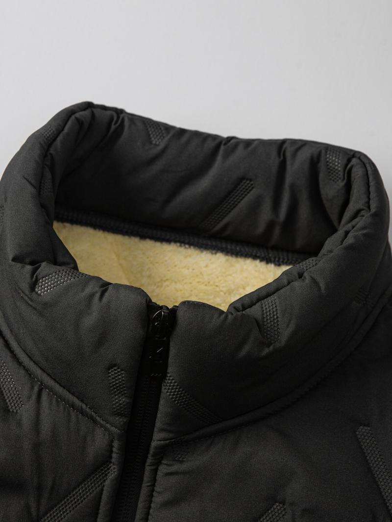 Men's solid color stand collar jacket, regular fit casual long-sleeve zip jacket, suitable for autumn and winter, men's outdoor activity jacket