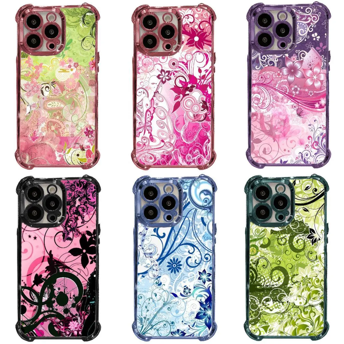 Abstract Floral Art TPU Smartphone Casing - HD Printing Impact Guard, Durable Colorful Swirl Flower Vintage Pattern Cover for iPhone 17Pro Max, Air, 16, 15Plus, 14-11 & Samsung Galaxy S26-S22 FE Ultra EDGE, Handheld Cellphone Devices Retro Artistic Gift