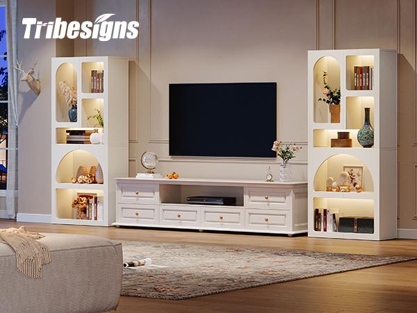 Tribesigns 70.9" Tall Geometric Bookshelf with 5 Irregular Storage Shelves, Modern Design for Living Room, Bedroom, and Closet Furniture Bookcase