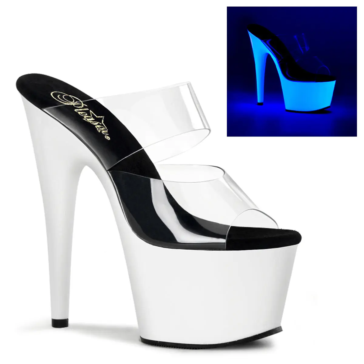 Pleaser Adore-702UV Women's Stylish Platform Heels - Stiletto Sandals, Elevated Footwear, High Heel Shoes