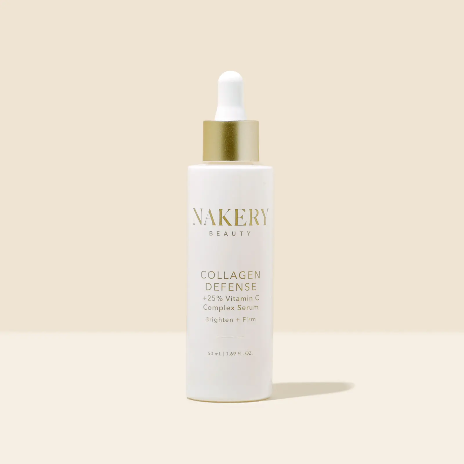 Nakery 25% Vitamin C Complex Anti Aging Serum with Collagen & Niacinamide for Brightening, Firming, Dark Spots & Fine Lines, For All Skin Types (1.69 fl oz)