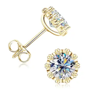 Loysun D Color Moissanite Stud Earrings for Women, 8-Pointed Star Sparkling Design, Perfect Valentine's Day Mother's Day Anniversary Gift for All Occasions