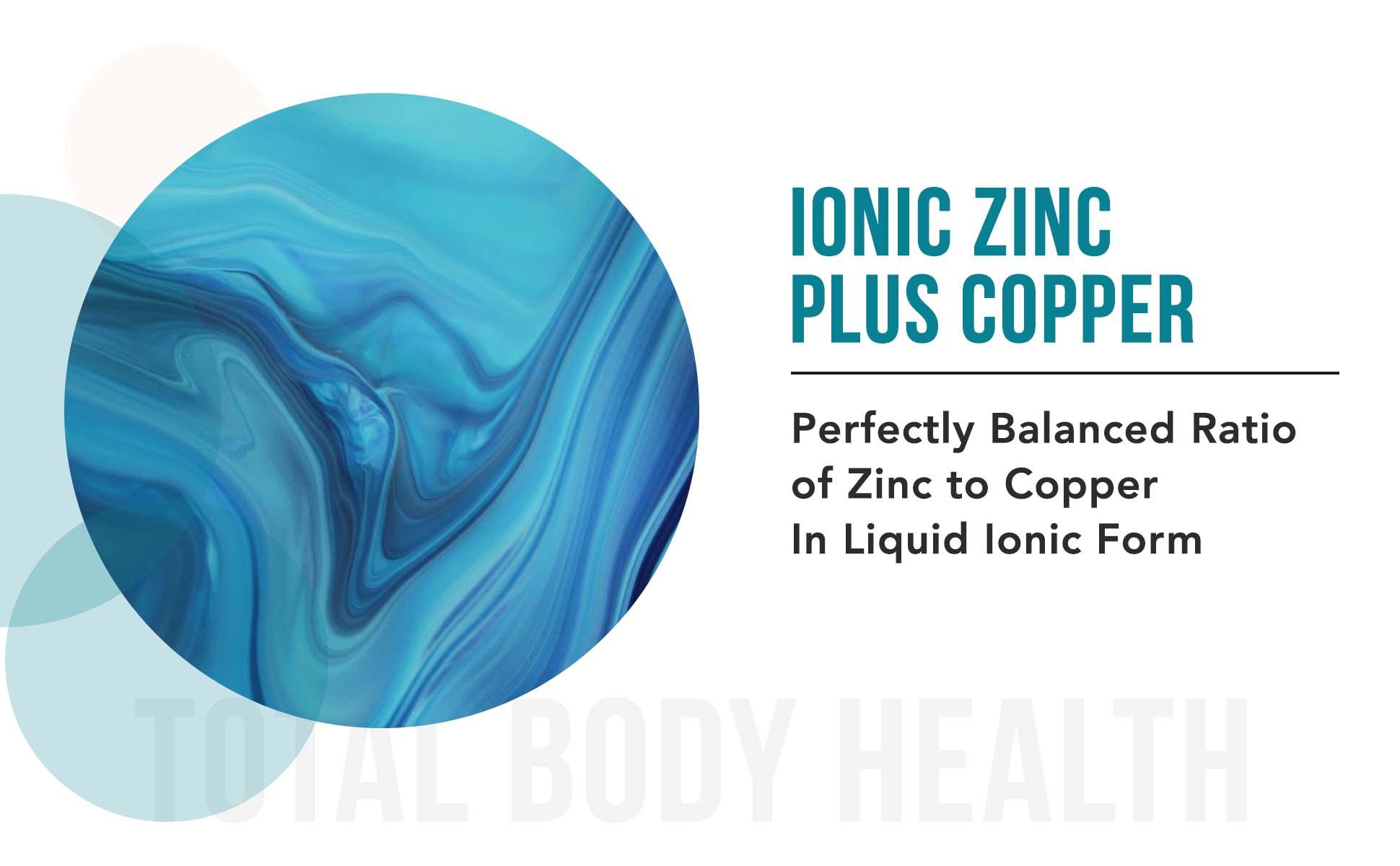 Ionic Zinc Plus Copper Liquid Concentrate | 240 Servings – Vegan, Supports Immunity, Brain & Thyroid – 2 oz. Supplement Essential