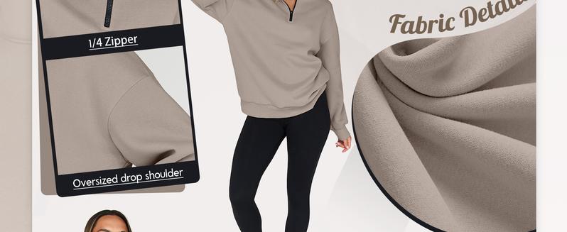 Dlooda Women's Oversized Sweatshirts Fall Fashion Hoodies Half Zip Fleece Pullover Long Sleeve Y2K Style Casual Loose Fit Cotton Tops