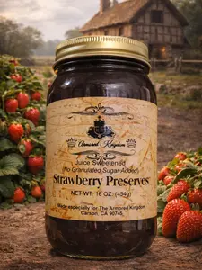 The Armored Kingdom Strawberry Jam Preserves 16oz Rich Flavor & Perfect for Spreads & Toasts Sweet