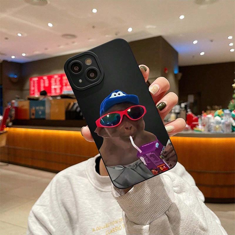 Cartoon Monkey Design Phone Case, 1 Count Cute TPU Anti-drop Protective Case, Phone Accessories for iPhone XS/XS Max/11/12/13/14/15/16 /17Pro Max