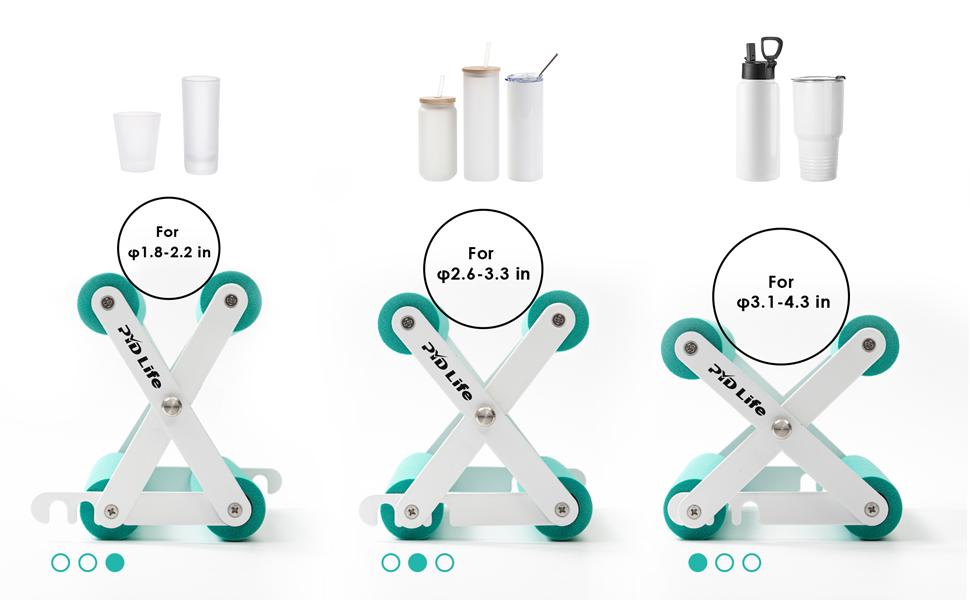 PYD Life Cup Tumbler Cradle Holder for Crafting Vinyl Application Mint Green with Foam Measurements 3 Adjustable Width for Tumblers Cups Mugs Bottles Epoxy Crafts PYD Life Cup Tumbler Cradle Holder for Crafting Vinyl Application Mint Green with Foam Measurements 3 Adjustable Width for Tumblers Cups Mugs Bottles Epoxy Crafts