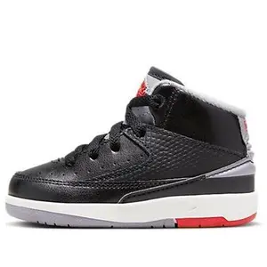 Toddler's Jordan 2 Retro Black/Cement Grey-Fire Red (DQ8563 001)