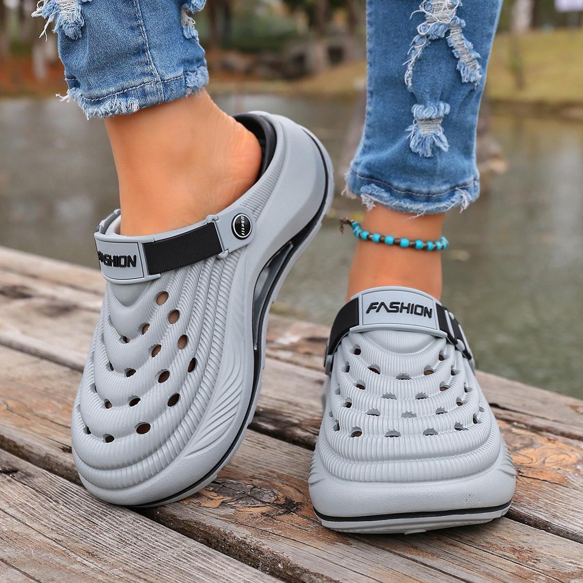 Ubetif Women's Clogs Outdoor Thick Sole Non-Slip Odor Resistant Durable Quick Drying Soft Beach Sandals.Summer Slippers