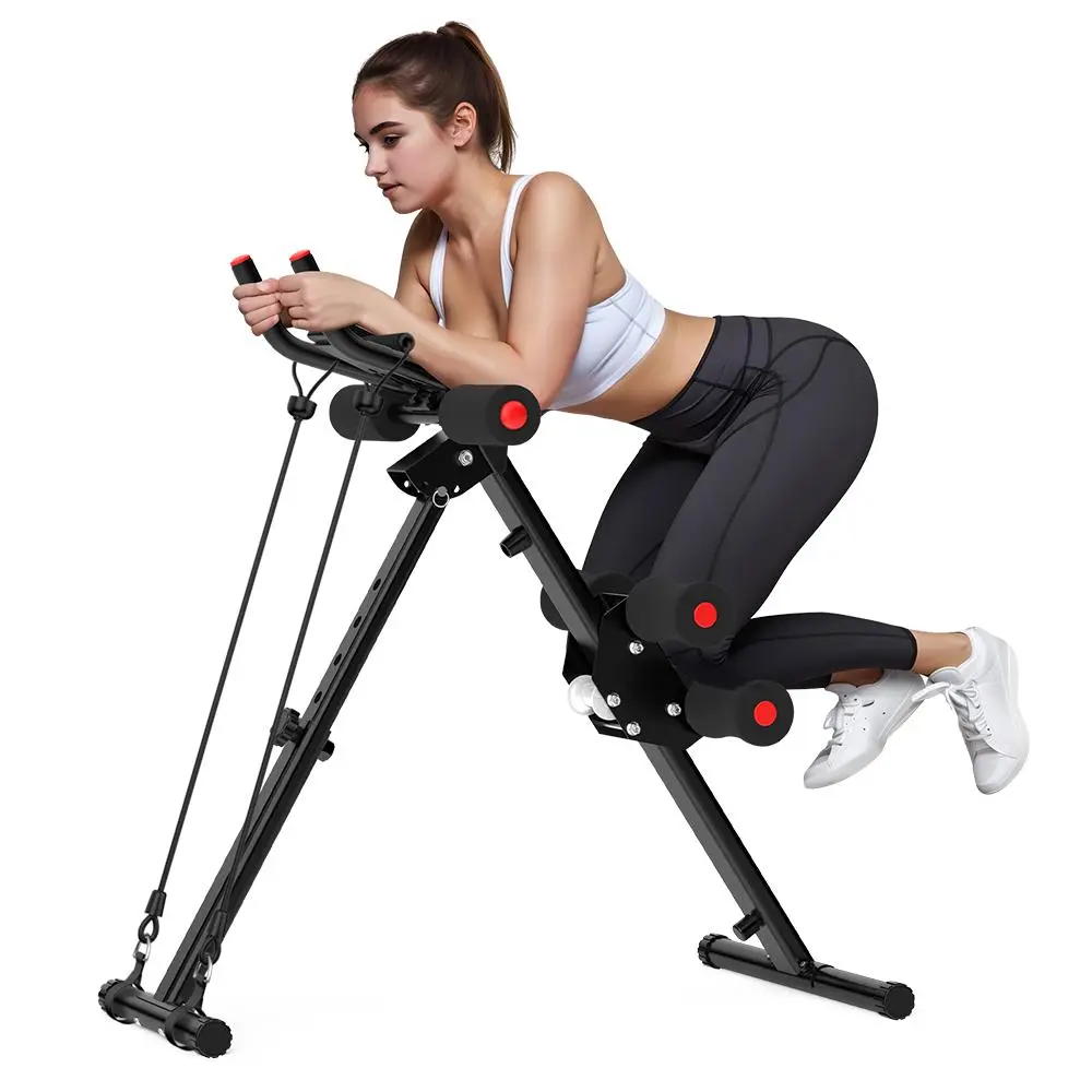 RELIFESPORTS Ab Machine, Foldable Steel Frame Core Workout Trainer for Home Gym, Height Adjustable Abs Workout Equipment with LCD Monitor, 440 LBS Capacity, Abdominal Training Board, Exercise Equipment, Home Gym Equipment tiktokshopbacktoschool
