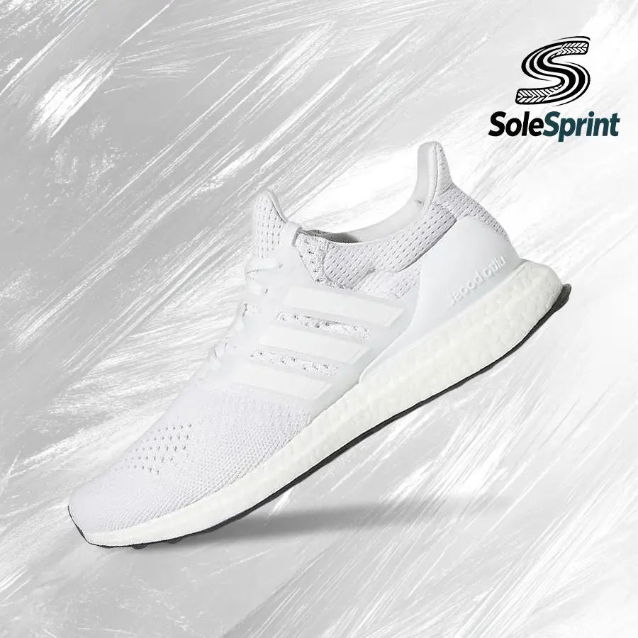 Adidas Ultra Boost 1.0 DNA Triple White Men's Running Shoes - Vintage Shock-Absorbent Lifestyle Sneakers, Casual Street Gym Wear, Back To School, HQ4202