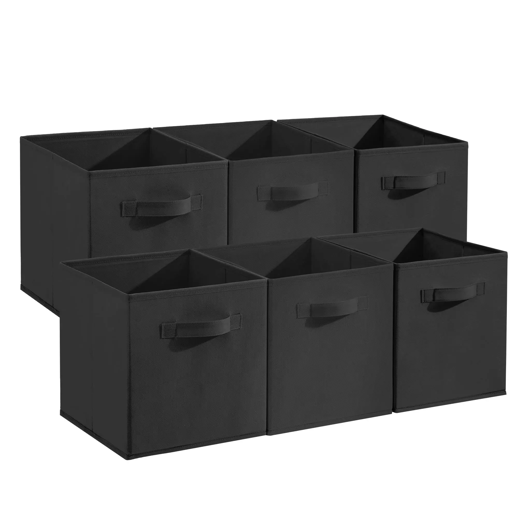 Black12-Pack Collapsible Fabric Storage Cubes with Handles, 11 Inch Foldable Organizer Bins for Shelves, Closet, Nursery & Home Decor glass tabletop patio tiles guinea pig wayfair outdoor finds one-push setup canopy tent man door chairs umbrella hole