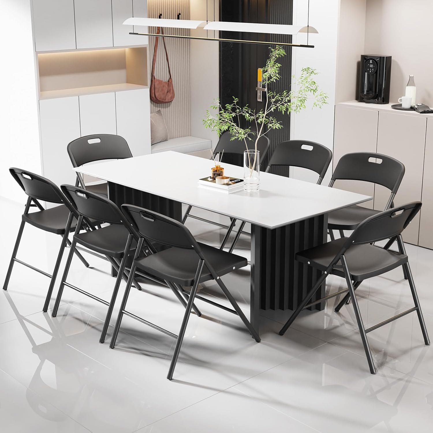 VINGLI Folding Chairs, Plastic Foldable Chair, Capacity up to 350 lbs, Portable Seating for Indoor Outdoor Events Parties Camping Work School Commercail