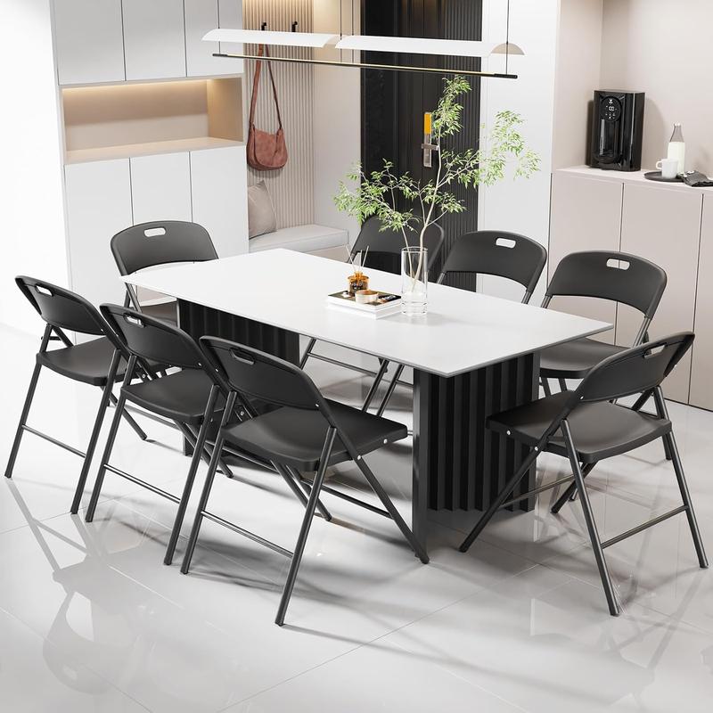 VINGLI Folding Chairs, Plastic Foldable Chair, Capacity up to 350 lbs, Portable Seating for Indoor Outdoor Events Parties Camping Work School Commercail