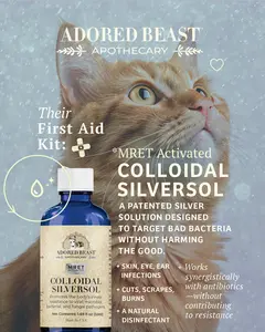 Adored Beast Apothecary Colloidal Silversol for Dogs & Cats - Natural Disinfectant with MRET Technology & Purified Silver 10 PPM