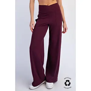 The Serenity Recycled Butter V-Waist Wide Pant