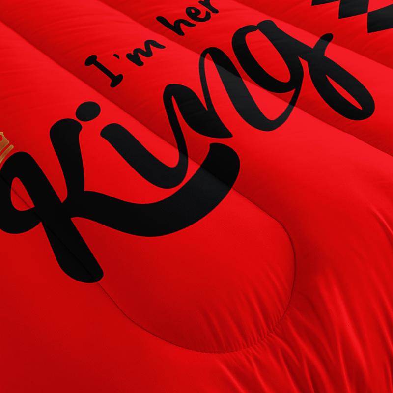 3pcs King Queen Comforter Set, Couple Duvet Set for Girls and Adults Bedroom or Guest Room Decor, Reversible Soft All Seasons Comforter Machine Washable Microfiber Quilt with 2 Pillowcases , Gifts for the Family