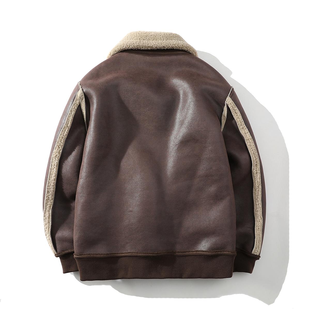 Stylish Men's Handmade Limited Edition Winter Faux Suede Moto Coat - Warm Fleece Lined, Thickened, Windproof Menswear Top for Outdoor Activities, Coats