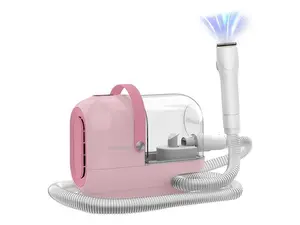 Homeika Pet Grooming Kit Hair Vacuum with 99% Suction, 7 Tools, 5 Nozzles, Storage Bag, Pink