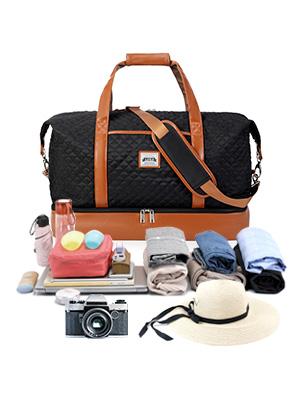 Solid Color Large Capacity Travel Bag, Lightweight Portable Foldable Travel Bag, Multifunctional Dry & Wet Separation Travel Bag, Yoga Fitness Bag, Travel Essentials Bag