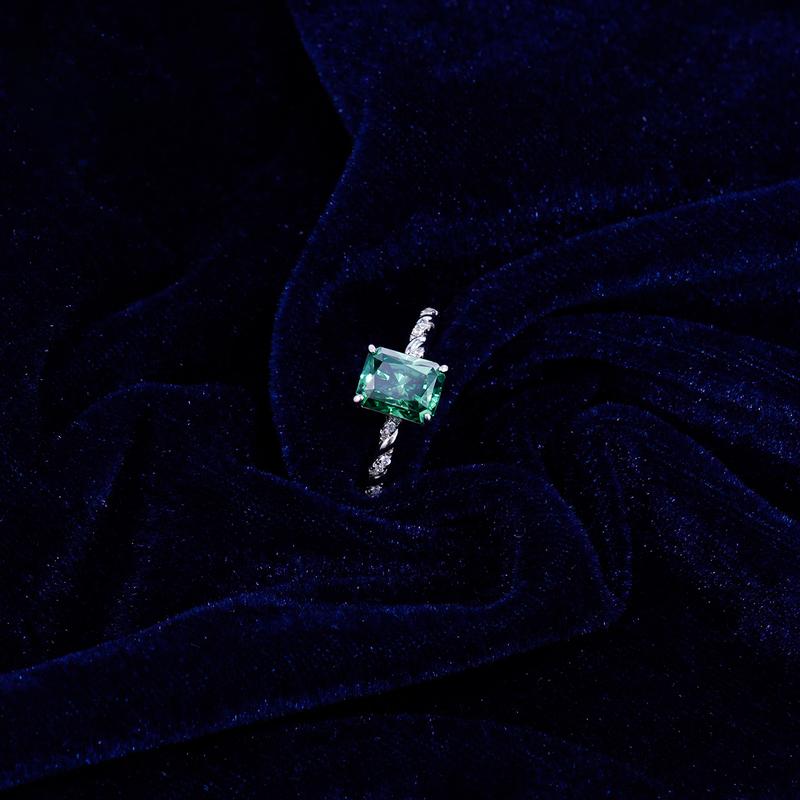 Delzzad 3ct Solitaire Twist Band Ring Radiant Synthetic Moissanite Ring Band In 925 Sterling Silver Christmas Gift