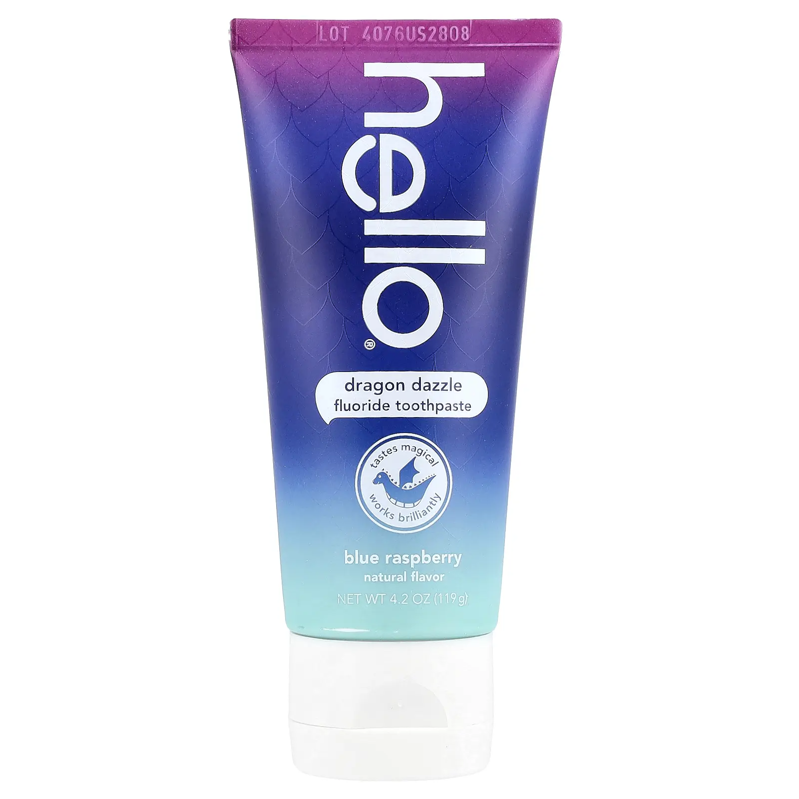 Hello Kids, Fluoride Toothpaste, Dragon Dazzle, Ages 2+, Blue Raspberry ...