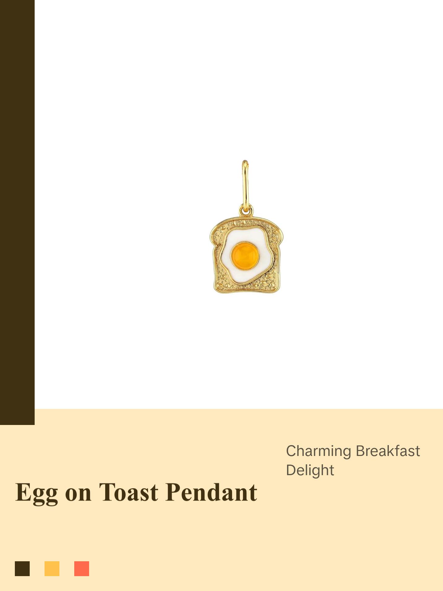 Egg on Toast Enamel Charm