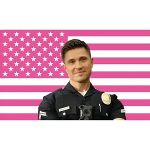 MAGJIUKE Tim Bradford American The Rookie Flag Wall Tapestry,Pink Eric Winter Wall Hanging Decor for Bedroom,