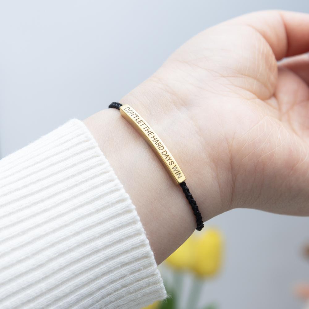 Inspirational bracelet for women engraved quote adjustable braided gift christian faith