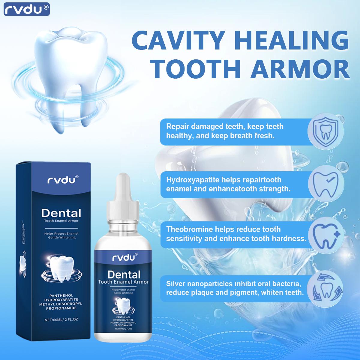 Fluoride-Free Hydroxyapatite Tooth Armor Drops | Enamel Repair, Whitening & Fresh Breath | Gentle Oral Care for Sensitive Teeth | 2 FL.OZ Toothbrush Antibacterial