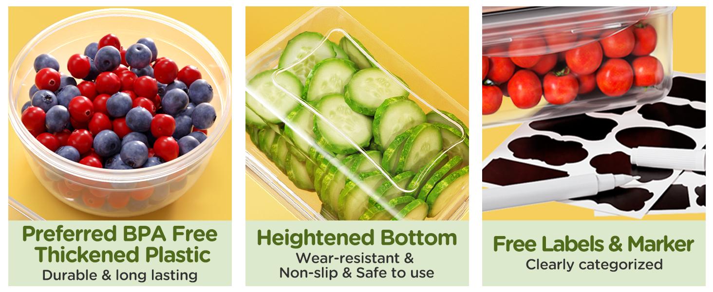40PCS Food Storage Containers (20 containers and 20 lids), Fridge Fruit Storage Container Leak-proof Tupperware Sets for Kitchen Organization, Meal Preparation with Labeling Utensils,Reusable Airtight Waterproof, Microwave Safe Reusable
