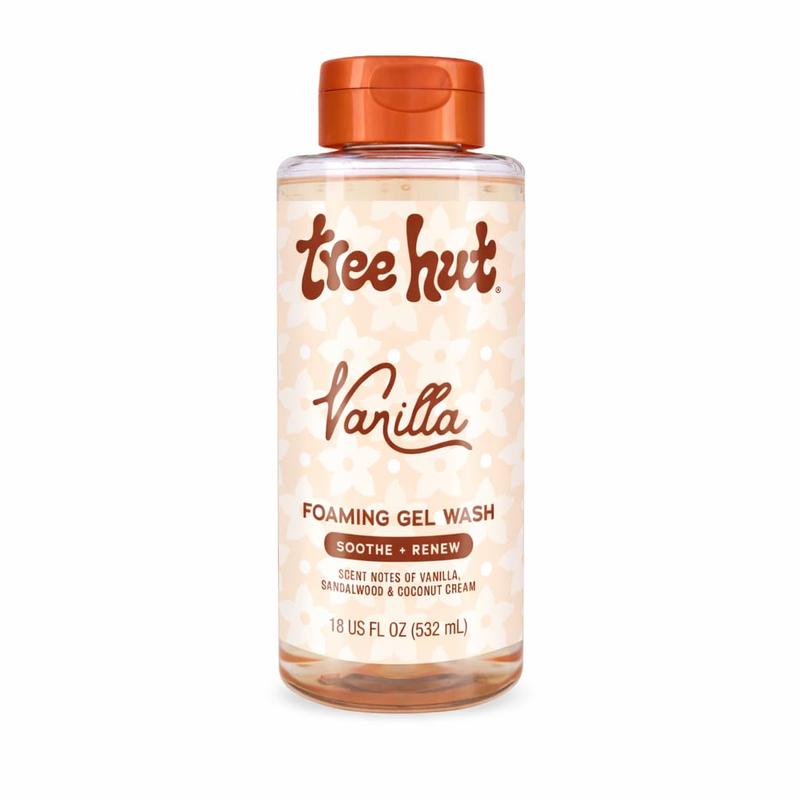 Tree Hut Vanilla Foaming Gel Wash, Moisturizing & Hydrating Body Wash with Shea Butter, Gently Cleanses for Soft, Fresh & Radiant Skin, 18 fl oz