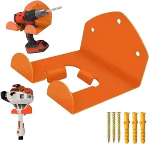 Organizer Trimmer Rack, Weed Eater Hanger, Wall Hooks Weed Wacker Holder, Heavy Duty Wall Hangers for Grass Trimmer, Hedge Trimmer, Garden Tools Storage, Orange