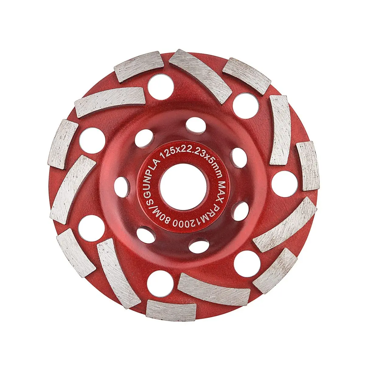 Gunpla Diamond Grinding Cup Wheel for Angle Grinder - 5-in (125mm) & 7-inch Sizes, 2 Reducing Rings, Industrial-Grade Coating, Heavy-Duty Turbo Row Segmented Disc, 12,000 Max RPM, Wet & Dry Versatility, Universal Fit for Concrete, Stone/Masonry, Industria