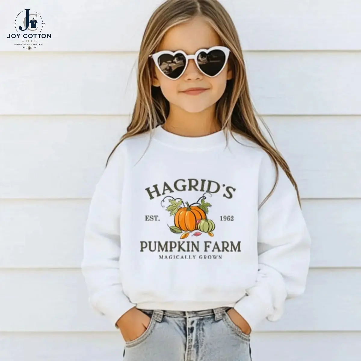 Youth & Adult Kids Hagrid's Pumpkin Patch Fall Graphic Heavy Blend Hooded Sweatshirt, Unisex Pullover for Men and Women, USA-Made by Joy Cotton Chic	