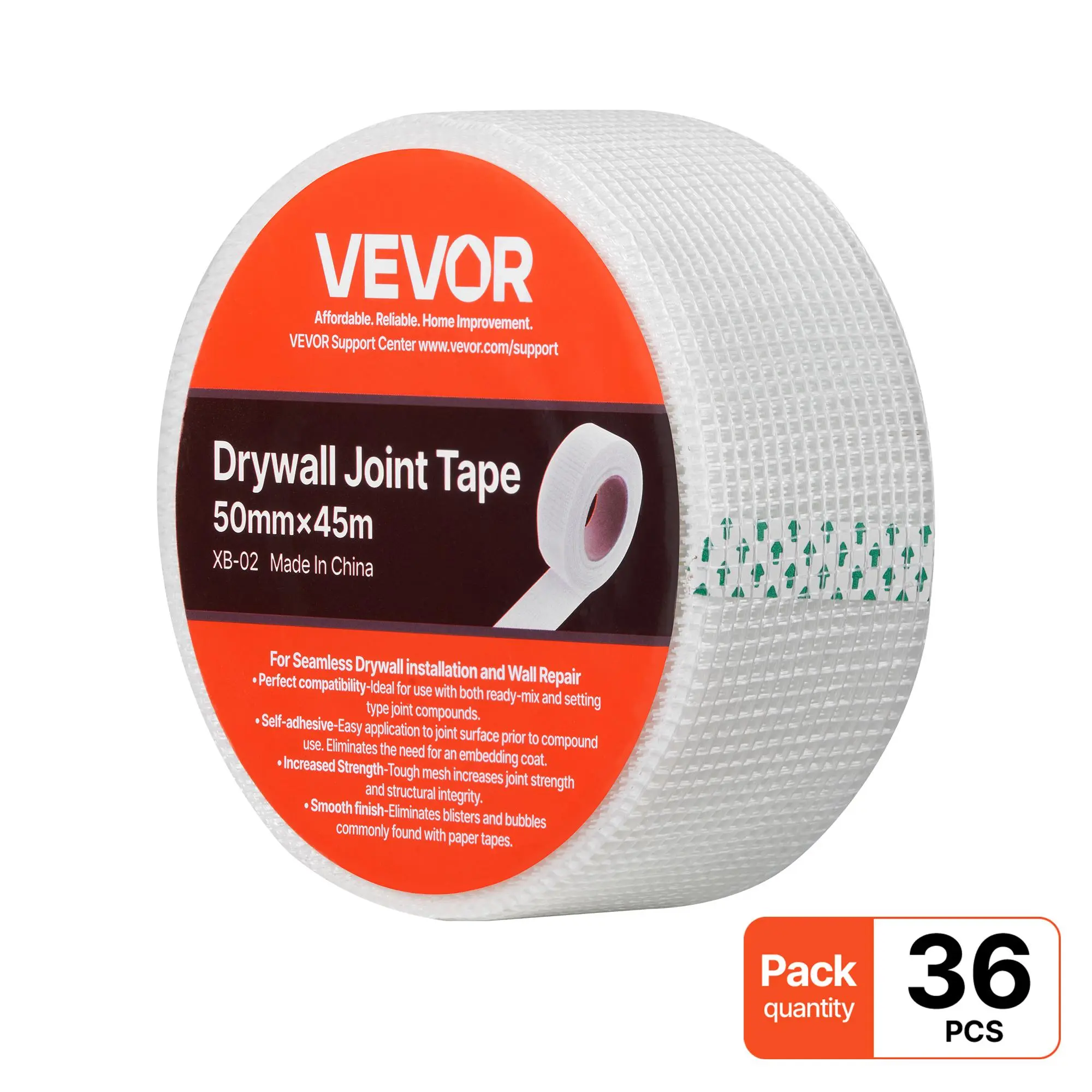 【SummerFinds】VEVOR Drywall Mesh Tape,  1.97 inch W x 147.64 ft L Self-Adhesive Fiberglass Drywall Joint Tape, 36 Rolls Dry Wall Patch for Easy Sheetrock Ceiling Crack Repair, to Achieve Smooth Even Wall Surface