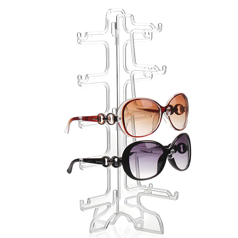 5 Pairs of Colorful Transparent Plastic Glasses Frames Sunglasses Display Stand Sunglasses Display Stand Glasses Countertop Display Stand
