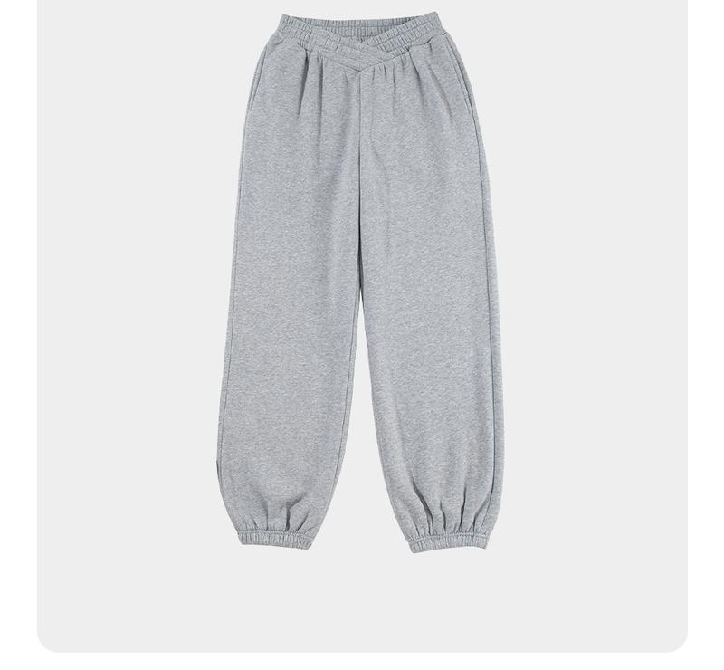 Aleumdr Women's V Crossover Waist Sweatpants Baggy Y2K Jogger Pants Wide Leg Fleeced Lounge Pants Sporty Breathable Outfits