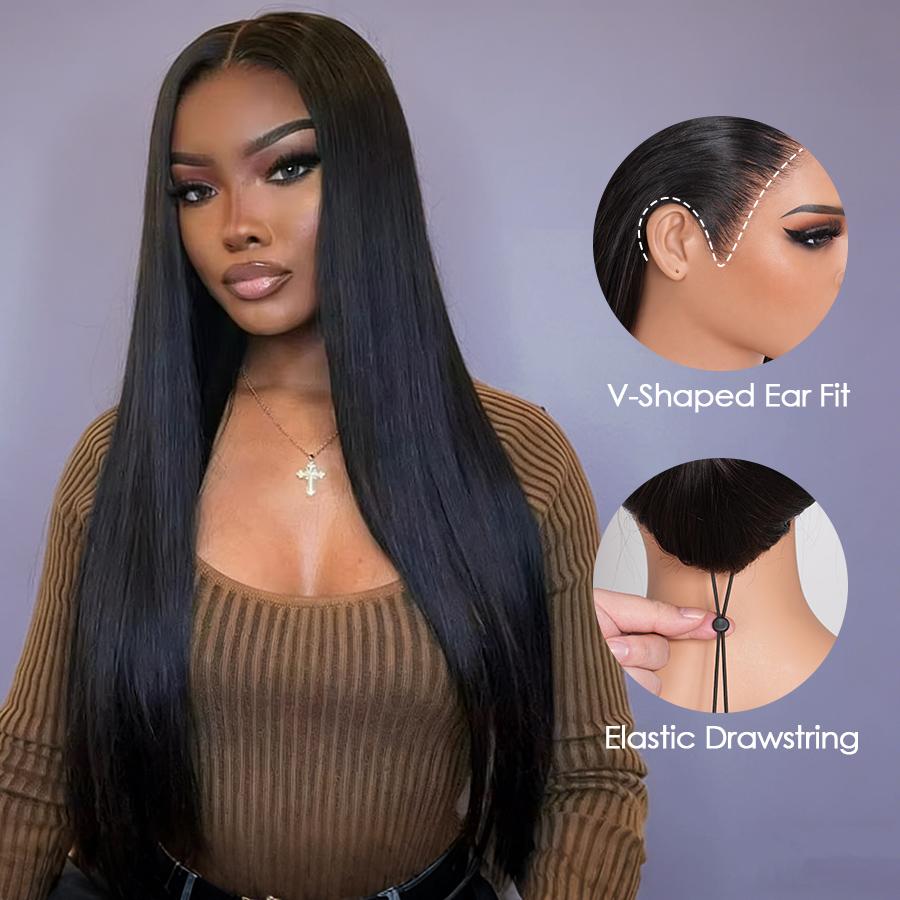 {30"=$113} Semuer Hair 13x6 Lace Frontal Wigs Human Hair 200% Density Glueless Straight Lace Wigs for Balck Women Pre-Everything Ear To Ear Natural Hairline HD Lace Skin Melted Wigs With Drawstring