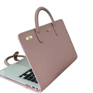 PU Laptop Sleeve Pink with Handle Protective Case Laptop Bag