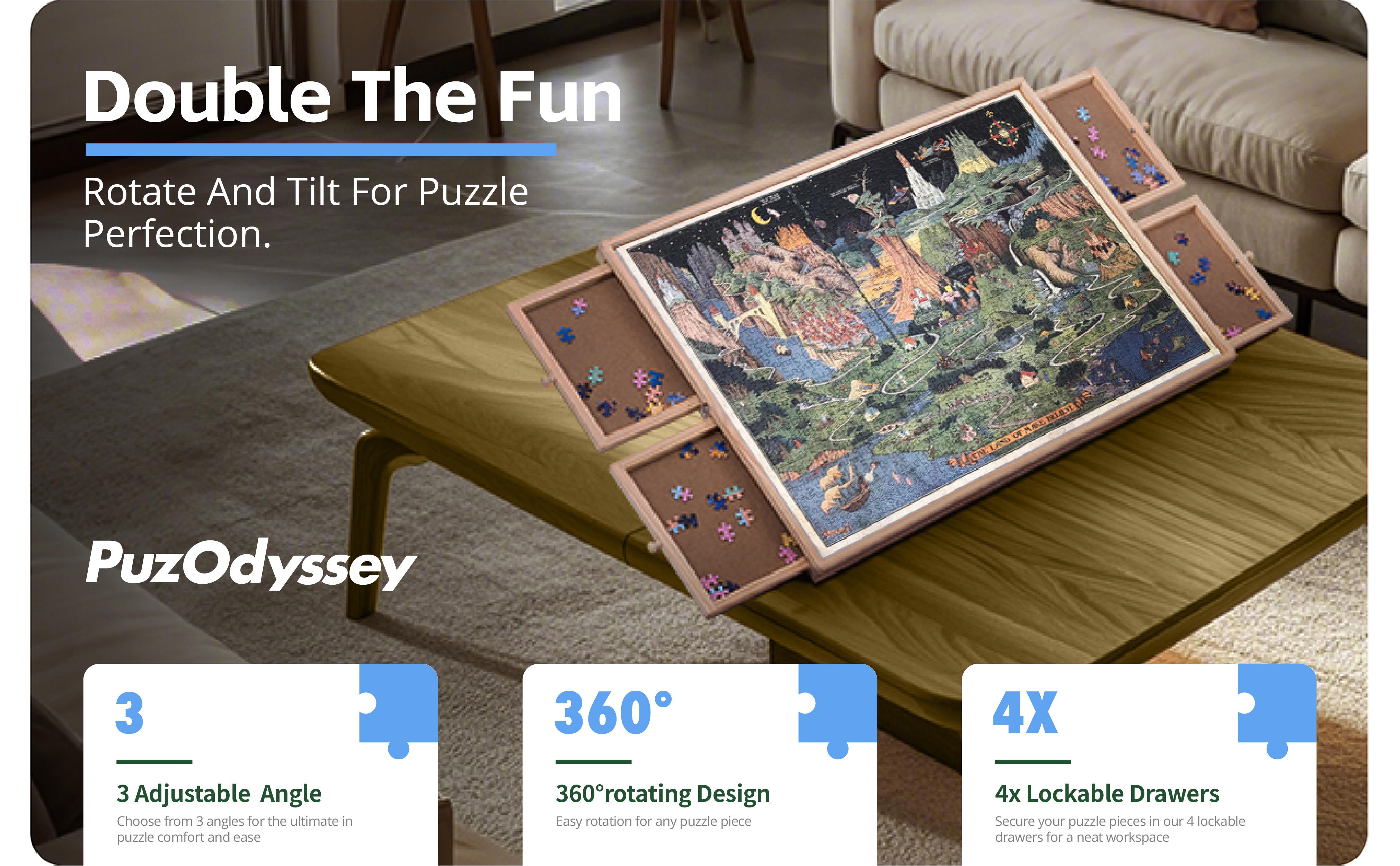 PuzOdyssey 2000 Pieces Rotating & Tilting 2-in-1 Puzzle Board, 29