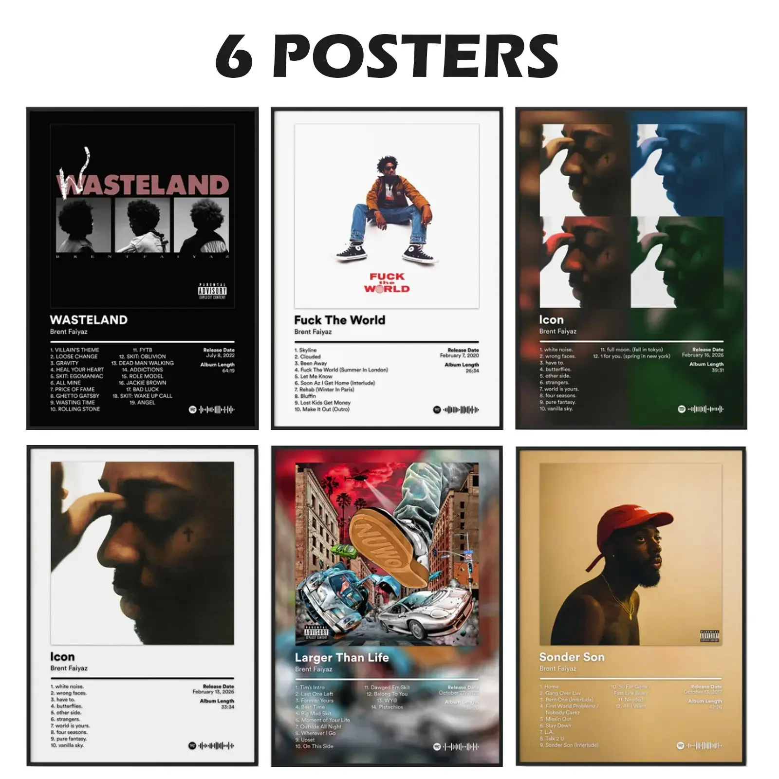 Brent Faiy@z Album Wasteland Cover Poster Premium Wall Art Poster Unframed HD Print Home Office Decor, Premium Poster, Home Decor Idea, Room Decoration, Wall Art Decor
