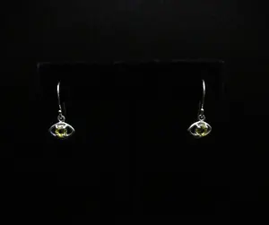 Citrine Evil Eye Earrings .925
