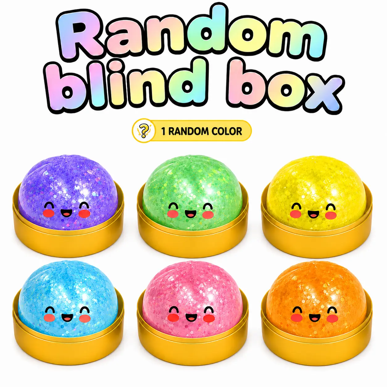 [Mystery Box]  Dumpling – Quick rebound,Full of surprises, ALL Glitter, Random Styles Surprise, Colorful Soft Squeeze Stress Balls Fidget Sensory Toy, Decompression Gift, Halloween Gift for Kids Adults toy, Soft Sensory Squeeze Toy for Stress Relief